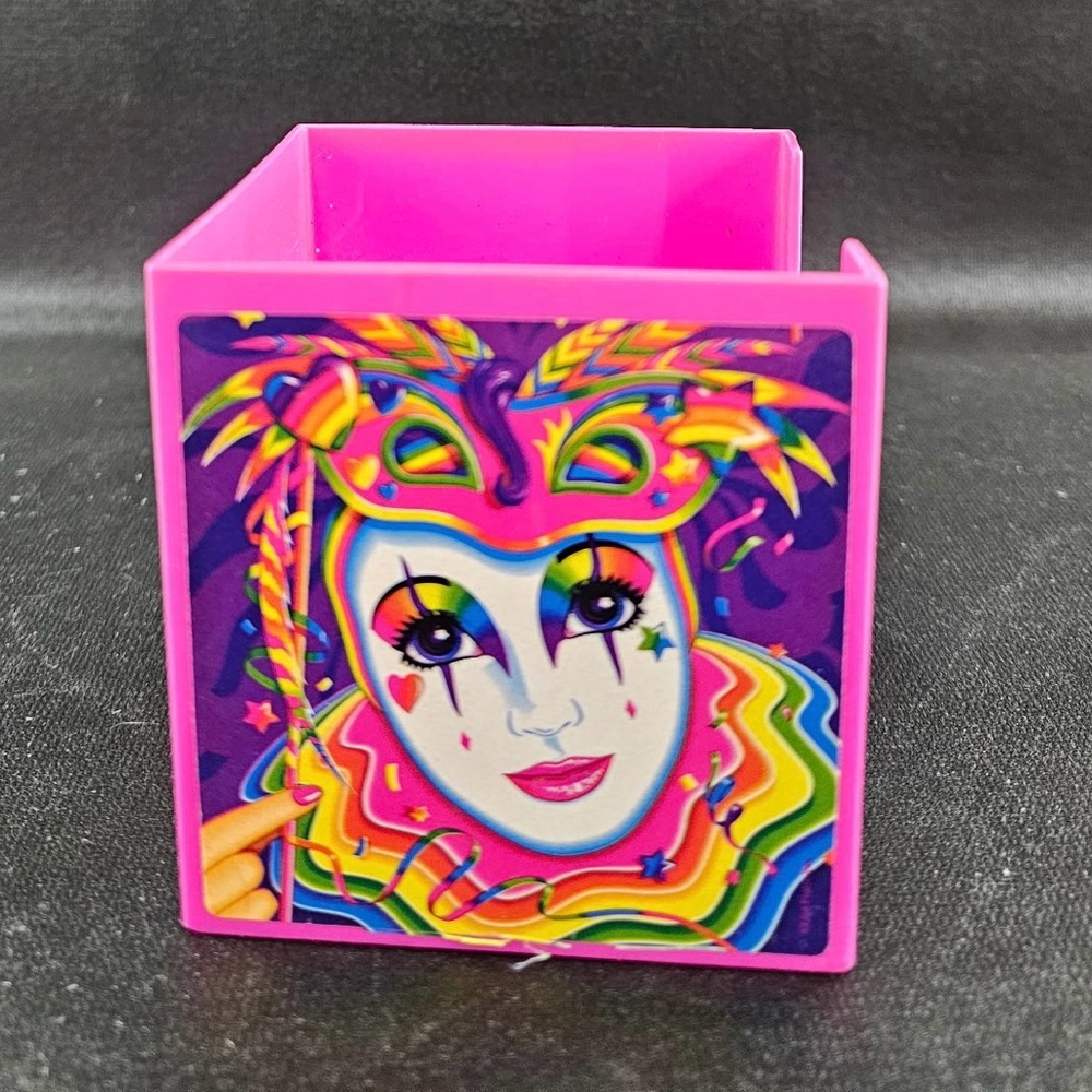 Vintage Rare 1990s Lisa Frank Pink Clown Mask Stationery Memo Cube - Picture 3 of 4